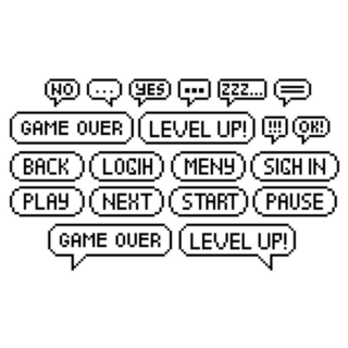 Set Of Pixel 90s Speech Bubbles Sticker 