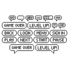 Set Of Pixel 90s Speech Bubbles Sticker 
