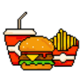 Set Of Pixel Fast Food Items Sticker