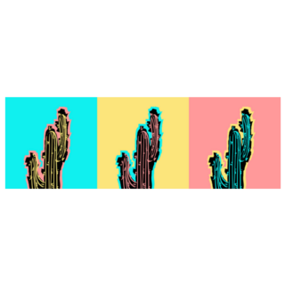 Set Of Pop Art Cactus In Mexico Sticker