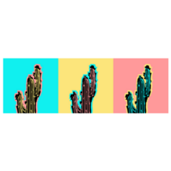 Set Of Pop Art Cactus In Mexico Sticker