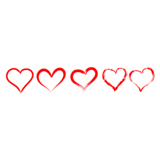 Set Of Red Outlined Hearts Sticker
