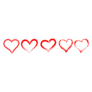 Set Of Red Outlined Hearts Sticker