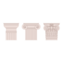 Set Of Roman And Greek Orders Of Pillar Tops Sticker