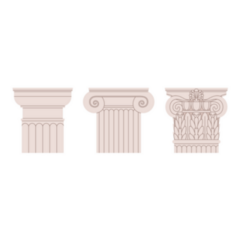 Set Of Roman And Greek Orders Of Pillar Tops Sticker