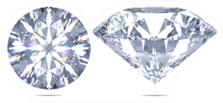 Set Of Sparkling Light Round Brilliant Cut Diamonds Jeweler Sticker