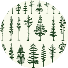 Set Of Stylized Pine Silhouettes Sticker