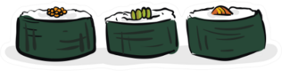 Set Of Sushi Rolls Sticker
