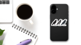 Set Of Three Hand-drawn Black Birds Isolated Crow Sticker on a Phone (New) example