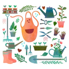 Set Of Tools And Equipment For Gardening Sticker