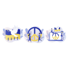 Set Of Ukraine Peace Symbols Sticker