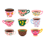 Set Of Various Tea Cup Illustrations Sticker