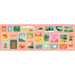 Set Of Vintage World Travel Stamps Sticker