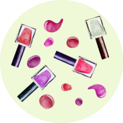 Set Of Watercolor Nail Polish With Drops Sticker