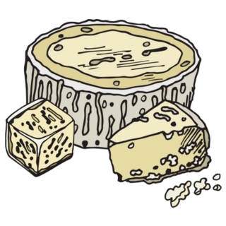 Set Of White Cheeses On A White Background Sticker