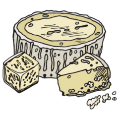 Set Of White Cheeses On A White Background Sticker