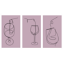 Set Of Wine Glasses On Purple Sticker