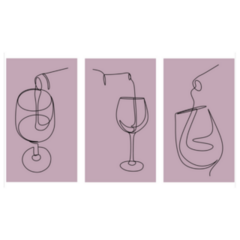 Set Of Wine Glasses On Purple Sticker