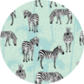 Set Of Zebra Blue Palm Background Pattern Sticker