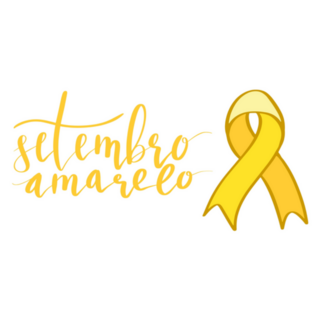 Setembro Amarelo - Yellow September In Portuguese Ribbon Sticker