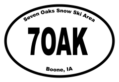 Seven Oaks Snow Ski Area Oval Sticker