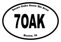 Seven Oaks Snow Ski Area Oval Sticker