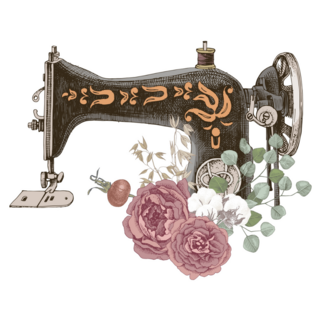 Sewing Dried Flowers Sticker