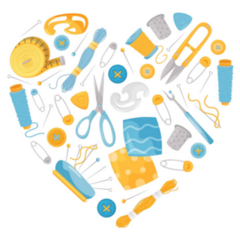 Sewing Heart Shape Sticker