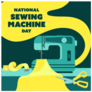 Sewing Machine Day Sticker