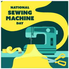 Sewing Machine Day Sticker