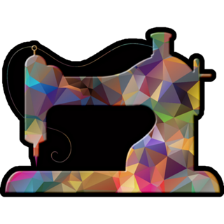 Sewing Machine On Black Sticker