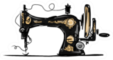 Sewing Machine Retro Sketch Illustration Sticker