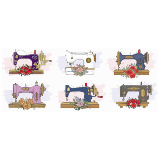 Sewing Machine Sticker Sheet