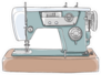Sewing Retro Machine Cute Vintage Illustration Sticker