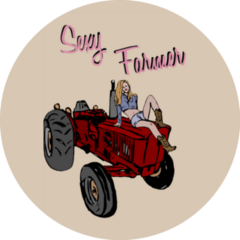 Sexy Farmer On Tractor Sticker
