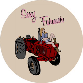 Sexy Farmer On Tractor Sticker