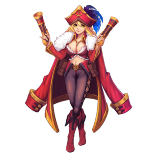 Sexy Hot Beautiful Twin Blaster Pirate anime Girl sticker
