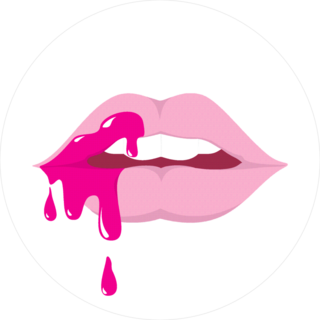 Sexy Lips Dripping With Pink Paint Sticker