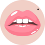 Sexy Lips In Pink Lipstick Sticker