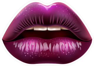 Sexy Lips With Plum Gloss Sticker