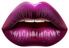 Sexy Lips With Plum Gloss Sticker