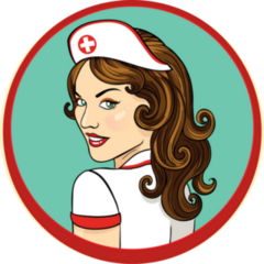 Sexy Nurse Retro Illustration Sticker