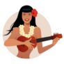 Sexy Pinup Girl Playing Ukulele Hawaii Sticker