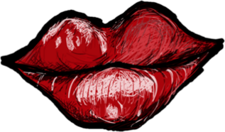 Sexy Pop Art Glossy Red Lips Sticker