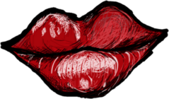 Sexy Pop Art Glossy Red Lips Sticker