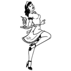 Sexy Server - Retro 1950s Sticker