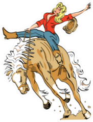 Sexy Vintage Cartoon Cowgirl Sticker