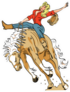 Sexy Vintage Cartoon Cowgirl Sticker