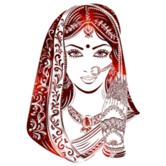 Shaadi. Indian Woman In A Wedding Dress Sticker
