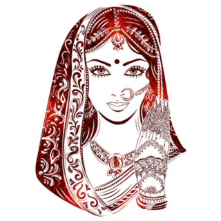 Shaadi. Indian Woman In A Wedding Dress Sticker